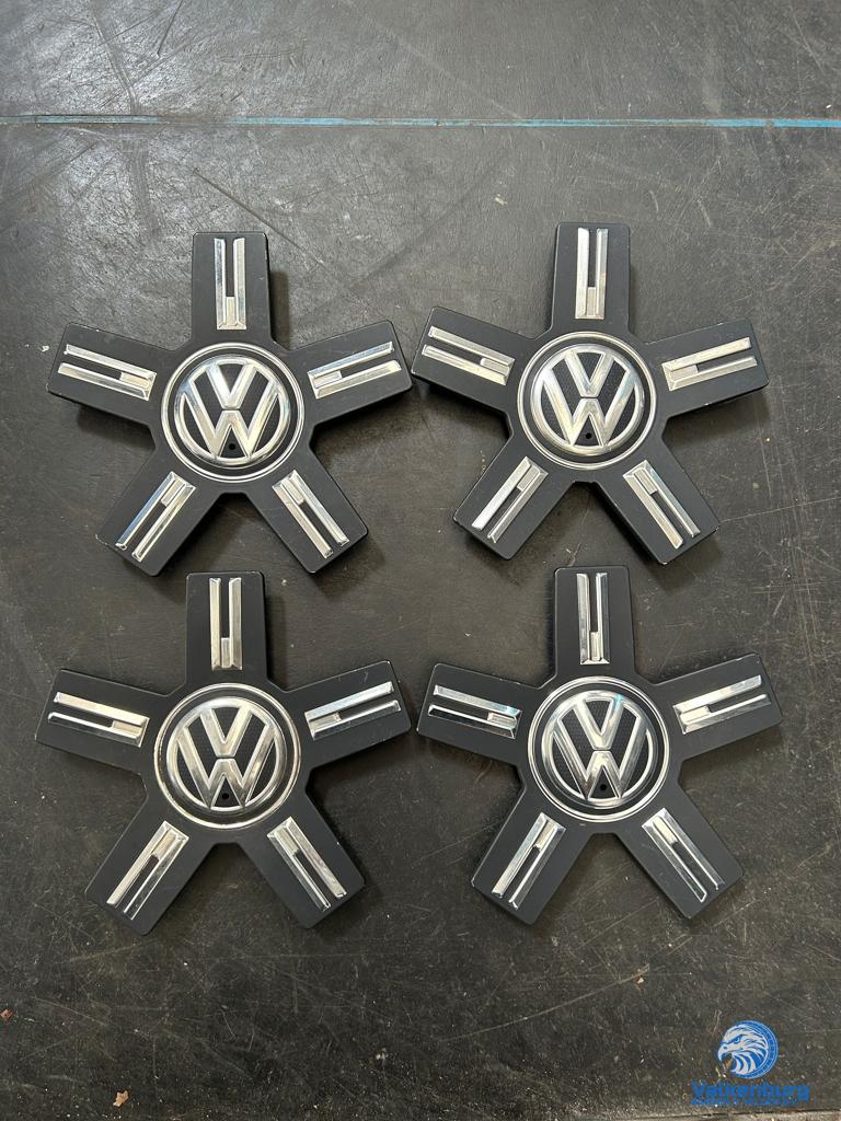 ORIGINELE VW Touareg naafkap naafdop set zwart chroom