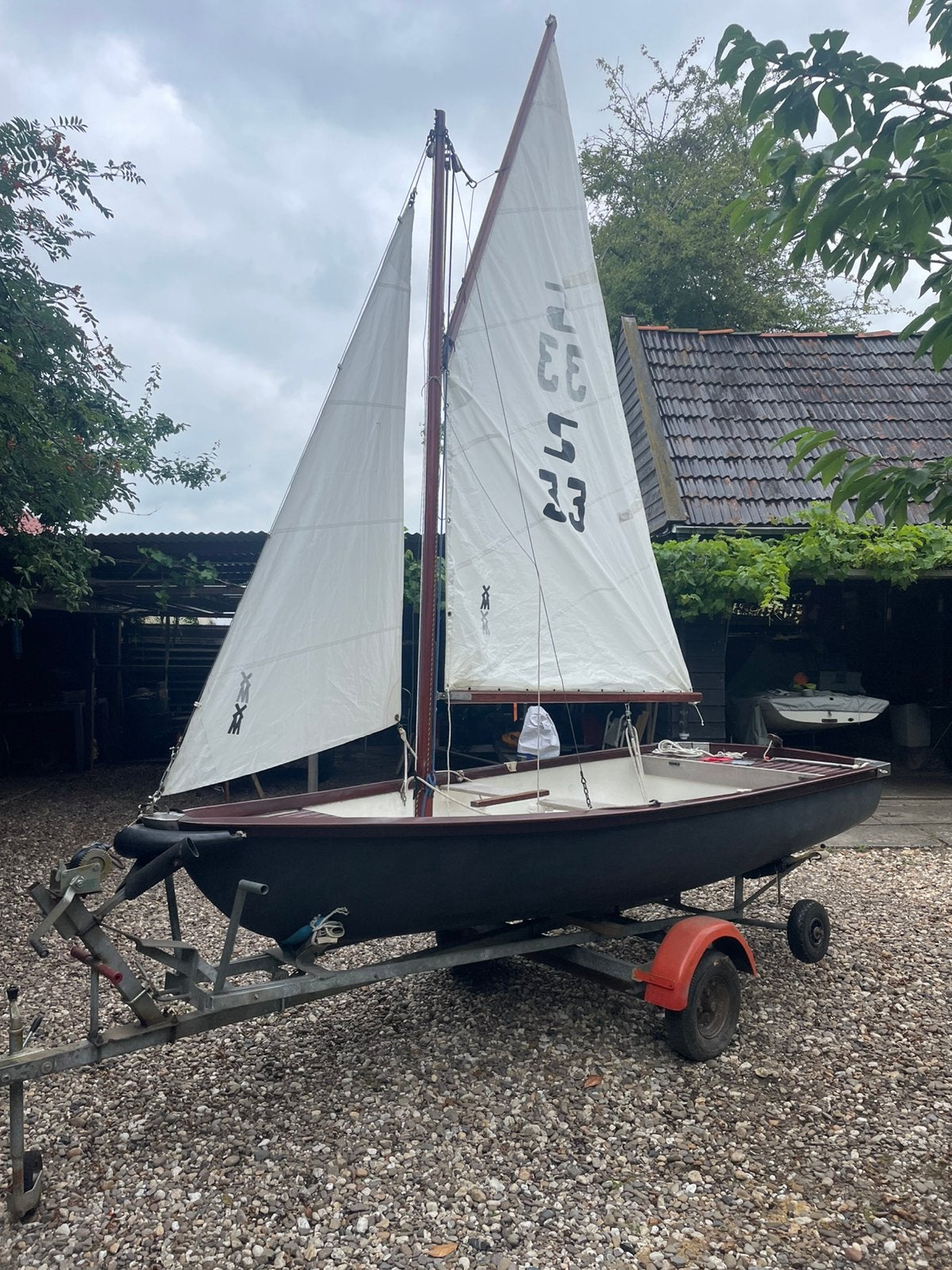 Zeilboot onderdelen, mooie saiter zeiljol met trailer., Watersport en Boten, Ophalen, Zo goed als nieuw, Minder dan 15 m²