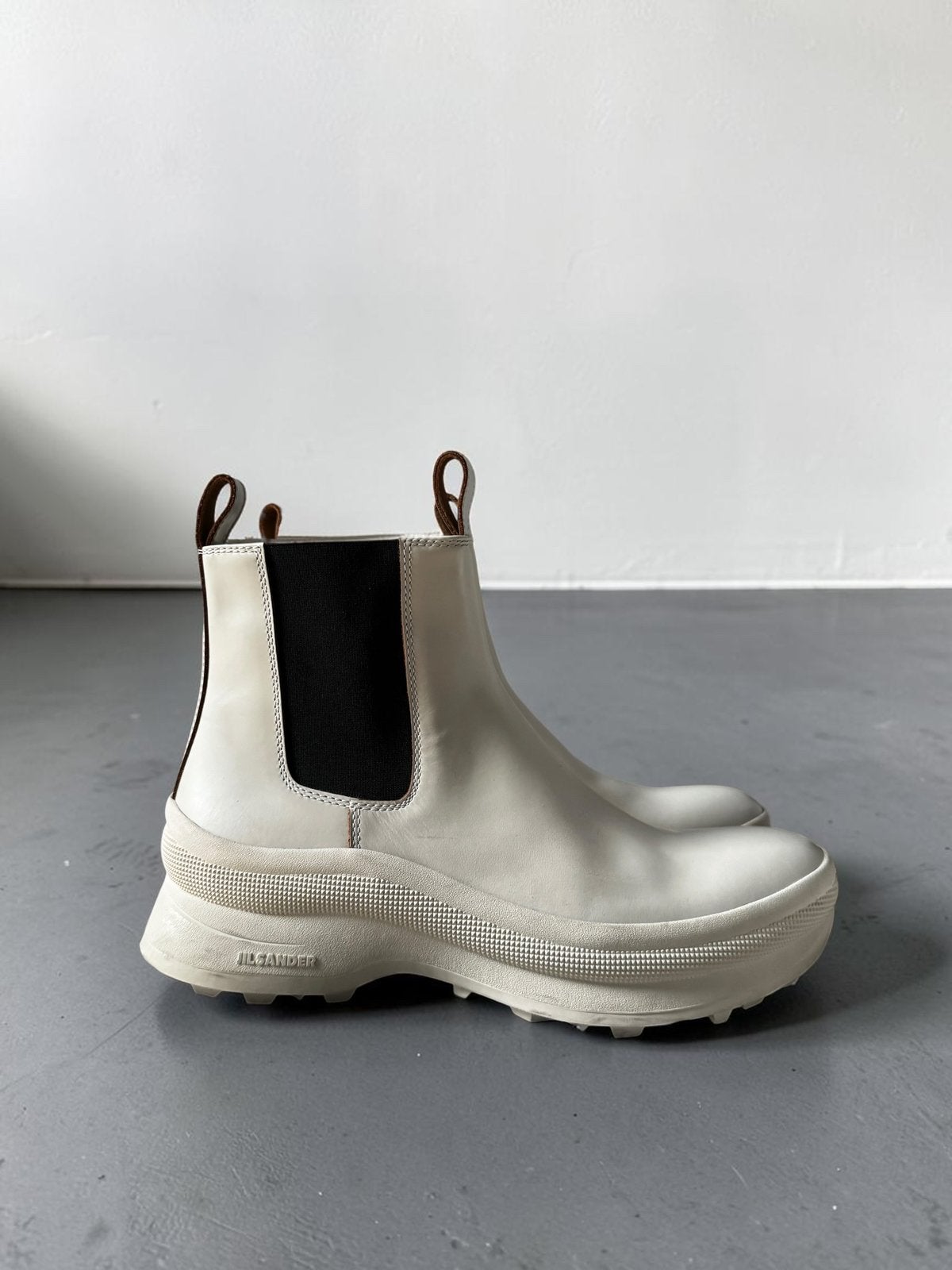 Jil Sander chelsea boots laarzen ecru beige creme Vibram 43, Beige, Lage of Enkellaarzen, Nieuw, Ophalen of Verzenden