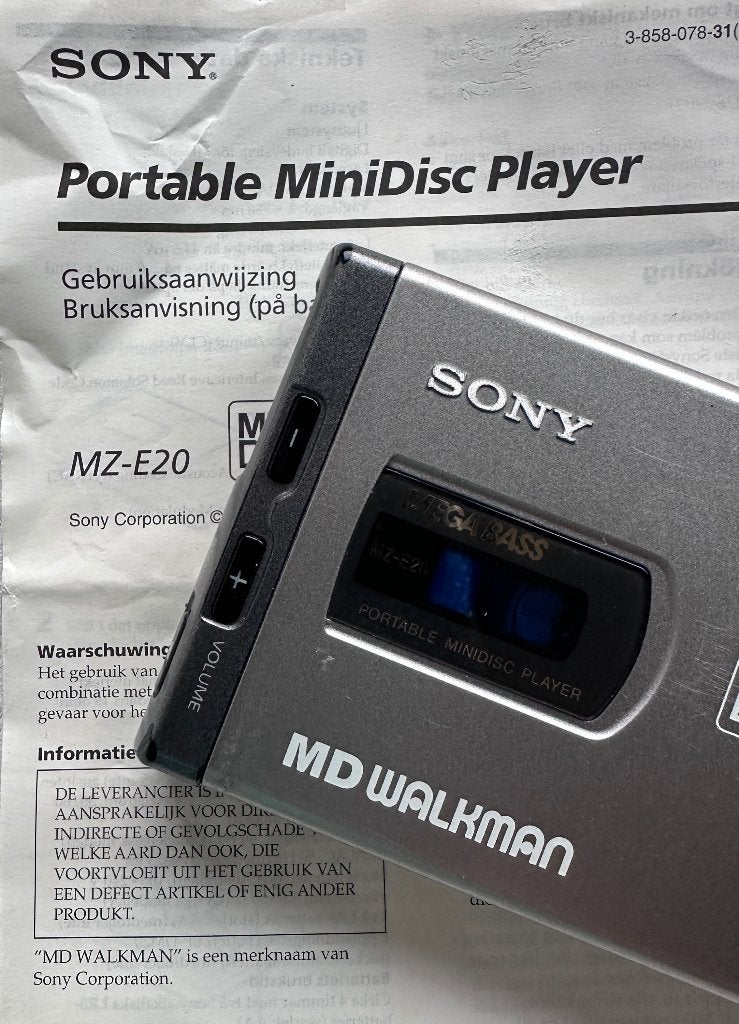 Sony MZ-E20 MD Walkman - Draagbare MiniDisc Speler, Ophalen of Verzenden, Minidisc-speler