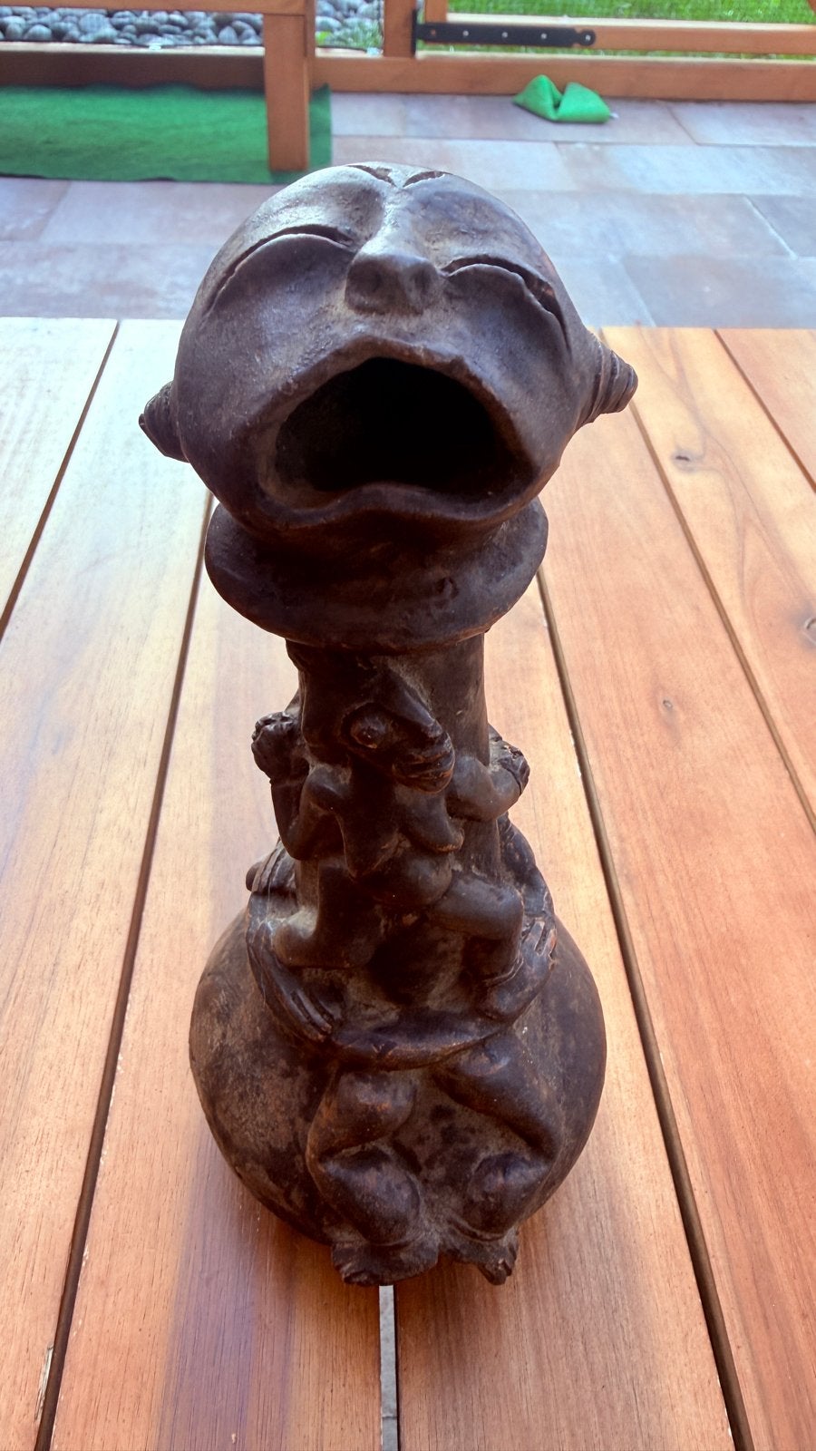 Antiek Mangbetu Aardewerk Vat - Tribale Kunst Congo, Steen/keramiek, Bruin, Afrika, Overige typen