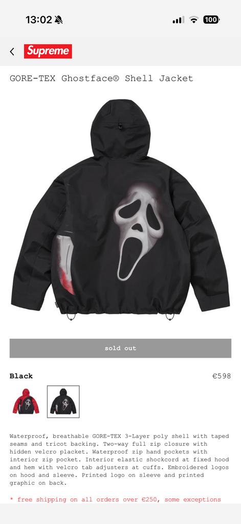 Supreme gore tex jas maat s, Ophalen, Zo goed als nieuw