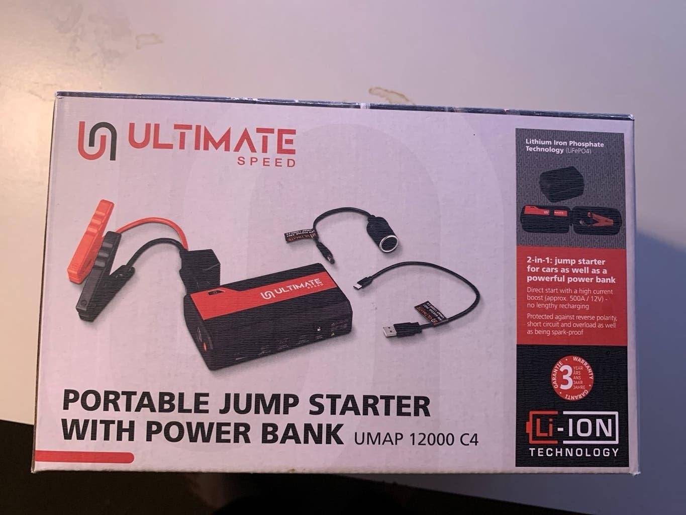 Ultimate Speed Draagbare Startbooster & Powerbank, Auto diversen, Jumpstarters, Ophalen of Verzenden, Zo goed als nieuw