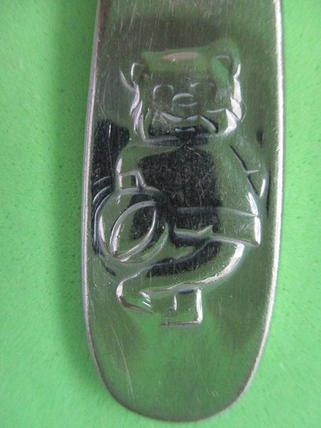 (KB5636) Kinderbestek Leuke kat lepel, Ophalen of Verzenden, Gebruikt