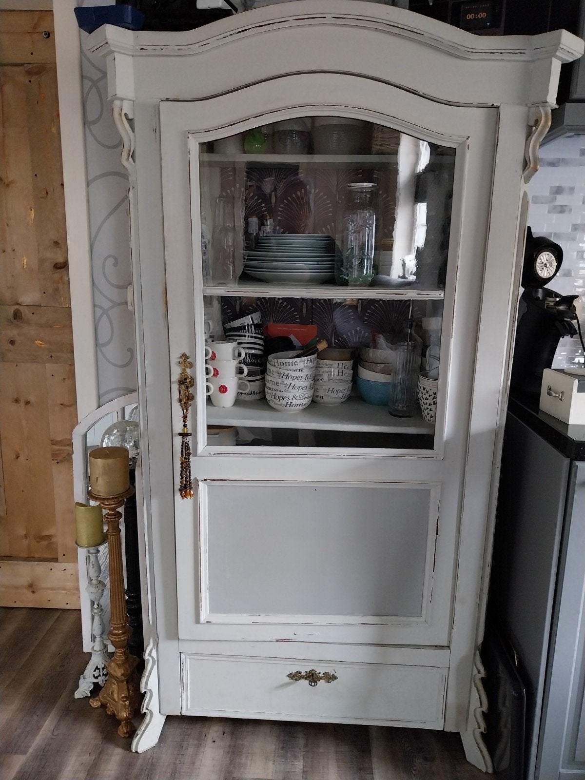 Oude servieskast, Huis en Inrichting, Ophalen, Gebruikt, 100 tot 150 cm, 150 tot 200 cm
