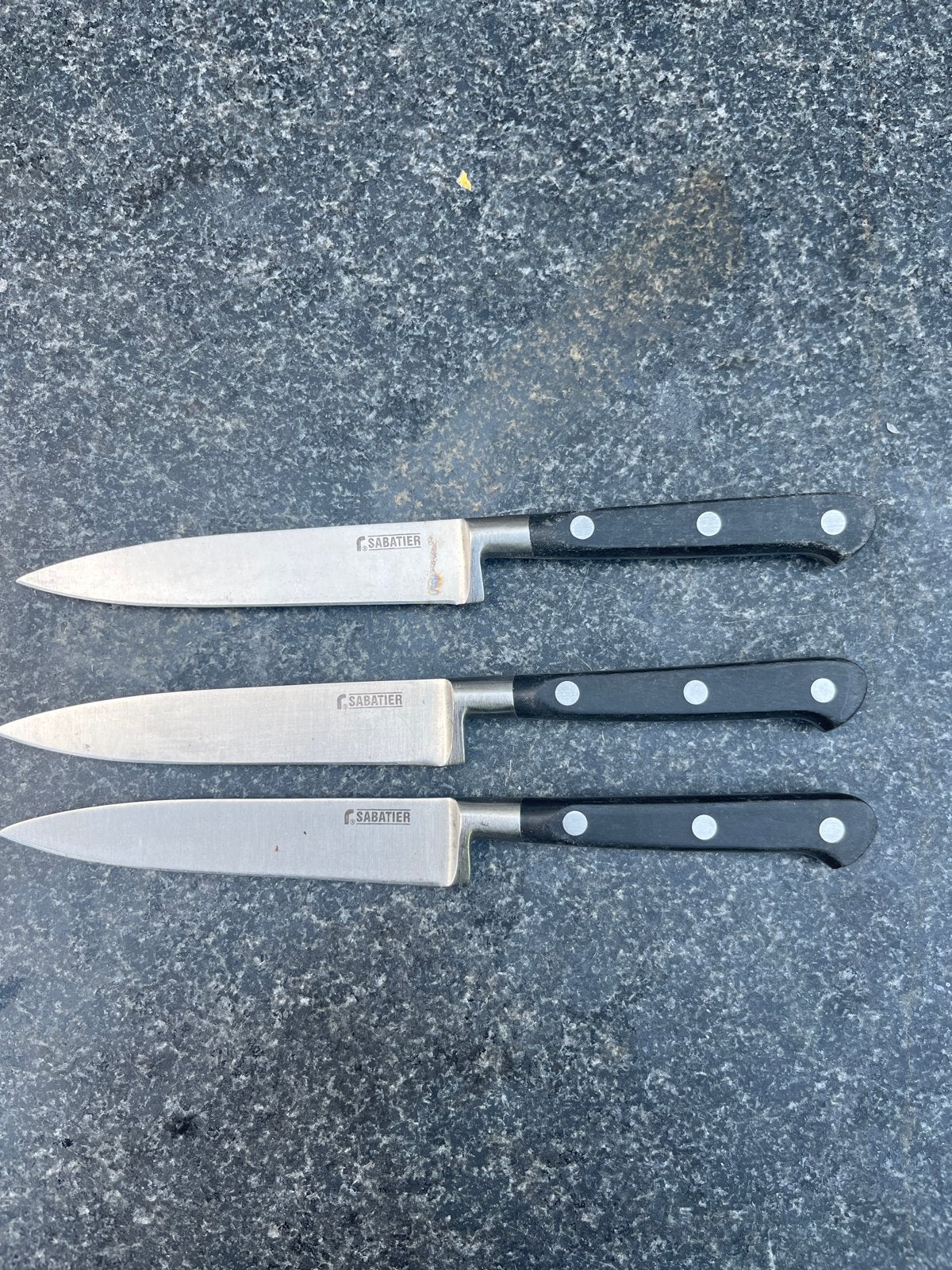 Sabatier Keukenmessen Set - 3 Stuks, Ophalen of Verzenden, Zwart, Metaal, Overige merken