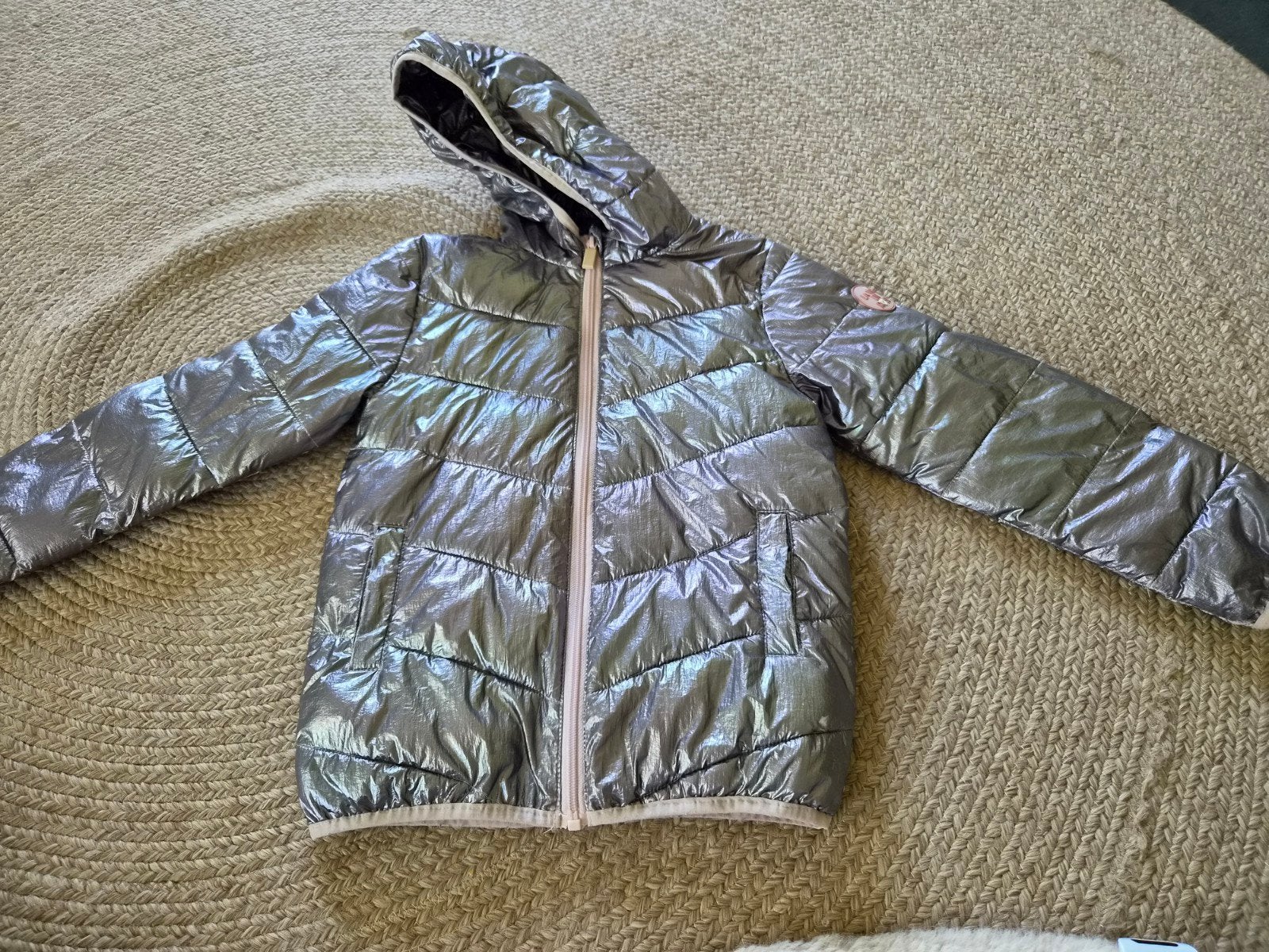 metallic jas van vertbaudet, maat 128, Meisje, Vertbaudet, Ophalen of Verzenden, Zo goed als nieuw