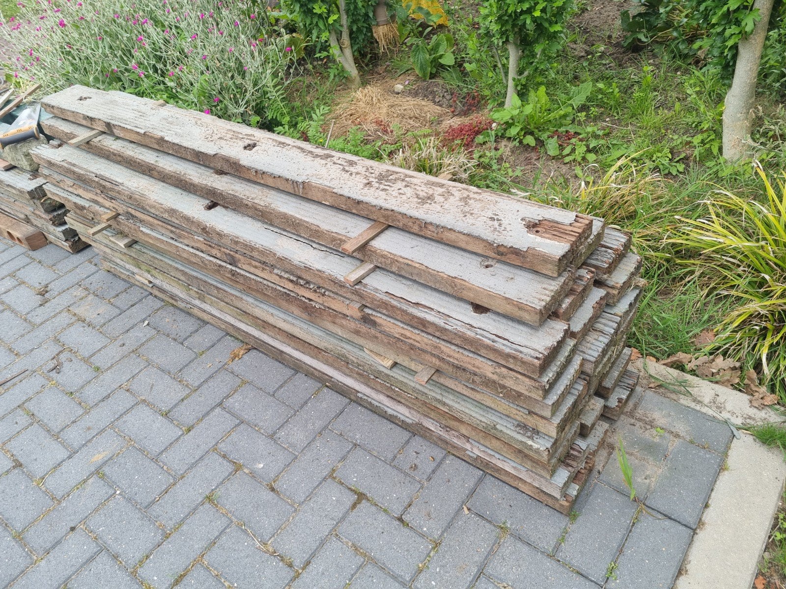 Azobé vlonderbalken 40 stuks, Ophalen, Gebruikt, Minder dan 180 cm, Palen