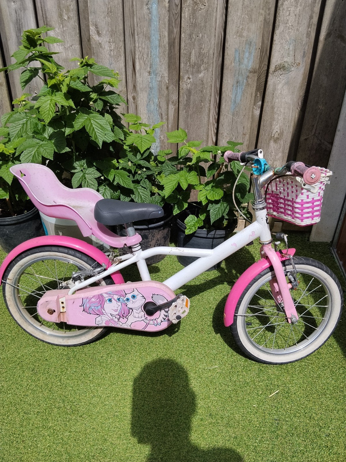 Meisjesfiets16 inch met mandje en zitje, Ophalen of Verzenden