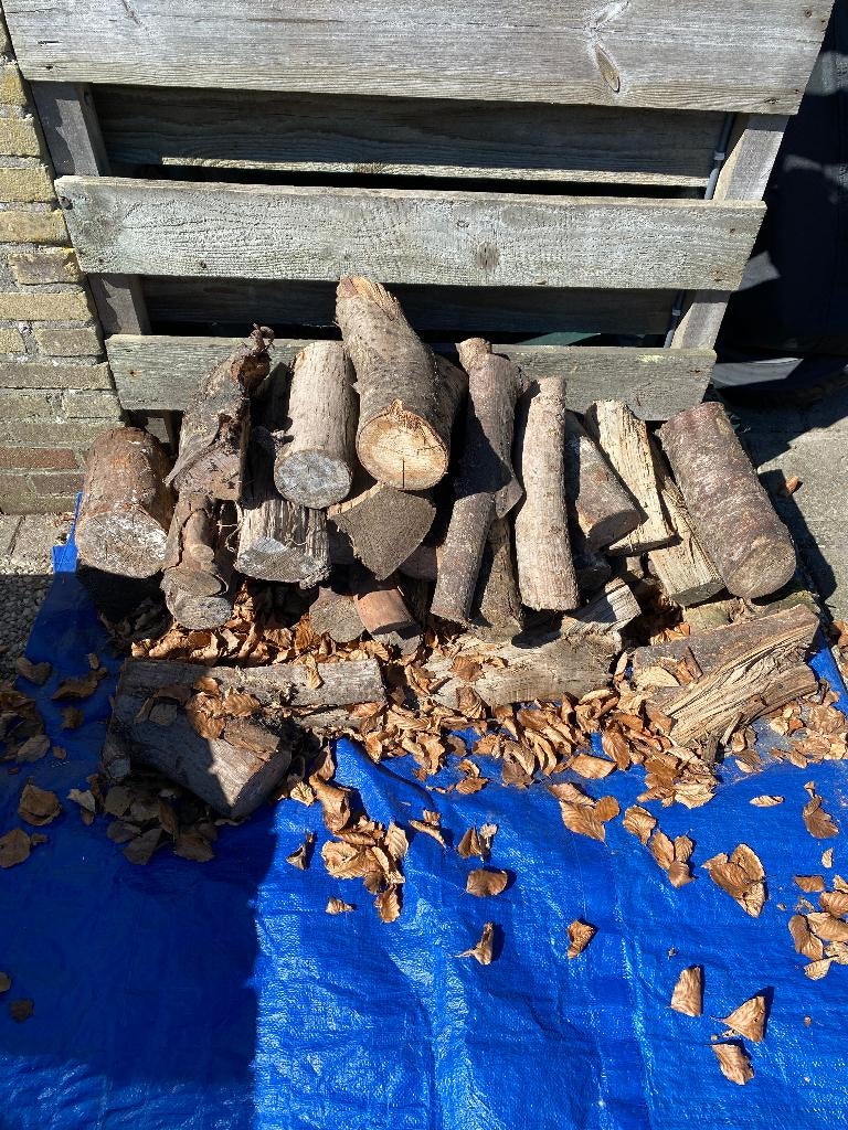 Stapeltje brandhout (moet snel weg), Tuin en Terras, Haardhout, Minder dan 3 m³, Ophalen, Overige houtsoorten, Blokken