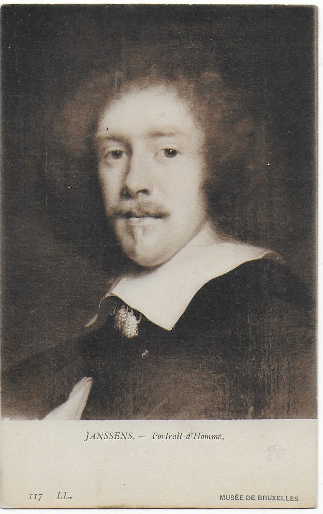 Z342 ansichtkaart janssens schilderportret van een man, Ophalen of Verzenden, 1940 tot 1960, Gelopen