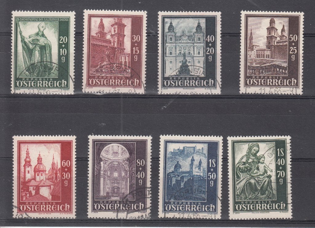 Oostenrijk Postzegelserie Salzburg- Dom Uitgave 1948, Ophalen of Verzenden