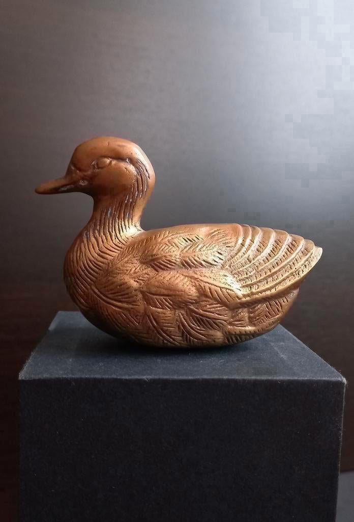 Bronzen beeld eendje uit frankrijk, Ophalen of Verzenden, Brons