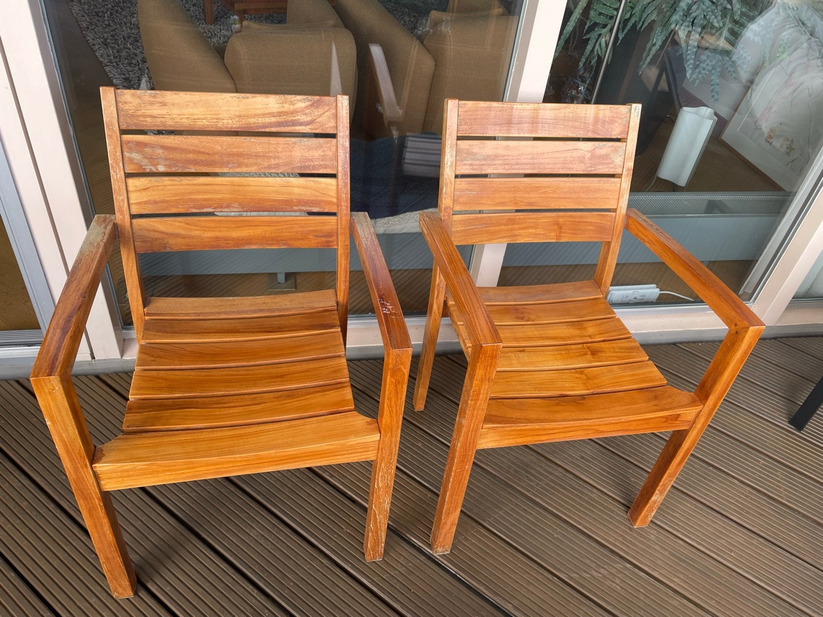 Sunyard tuinset: tafel en 2 stoelen, Gebruikt, Tuinset, Hout, Eettafel