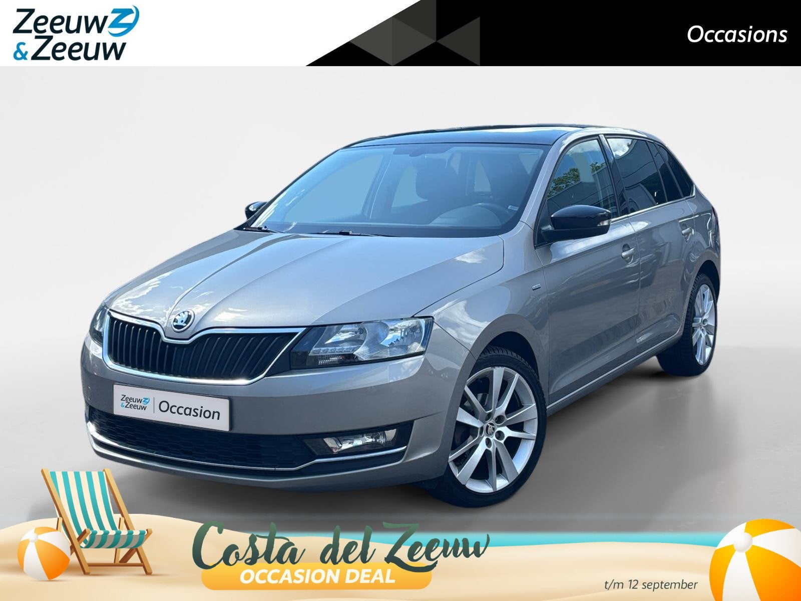 Skoda Rapid Spaceback 1.0 TSI Greentech Clever | Panoramadak, 12 maanden, Stof, Gebruikt, 49 €/maand