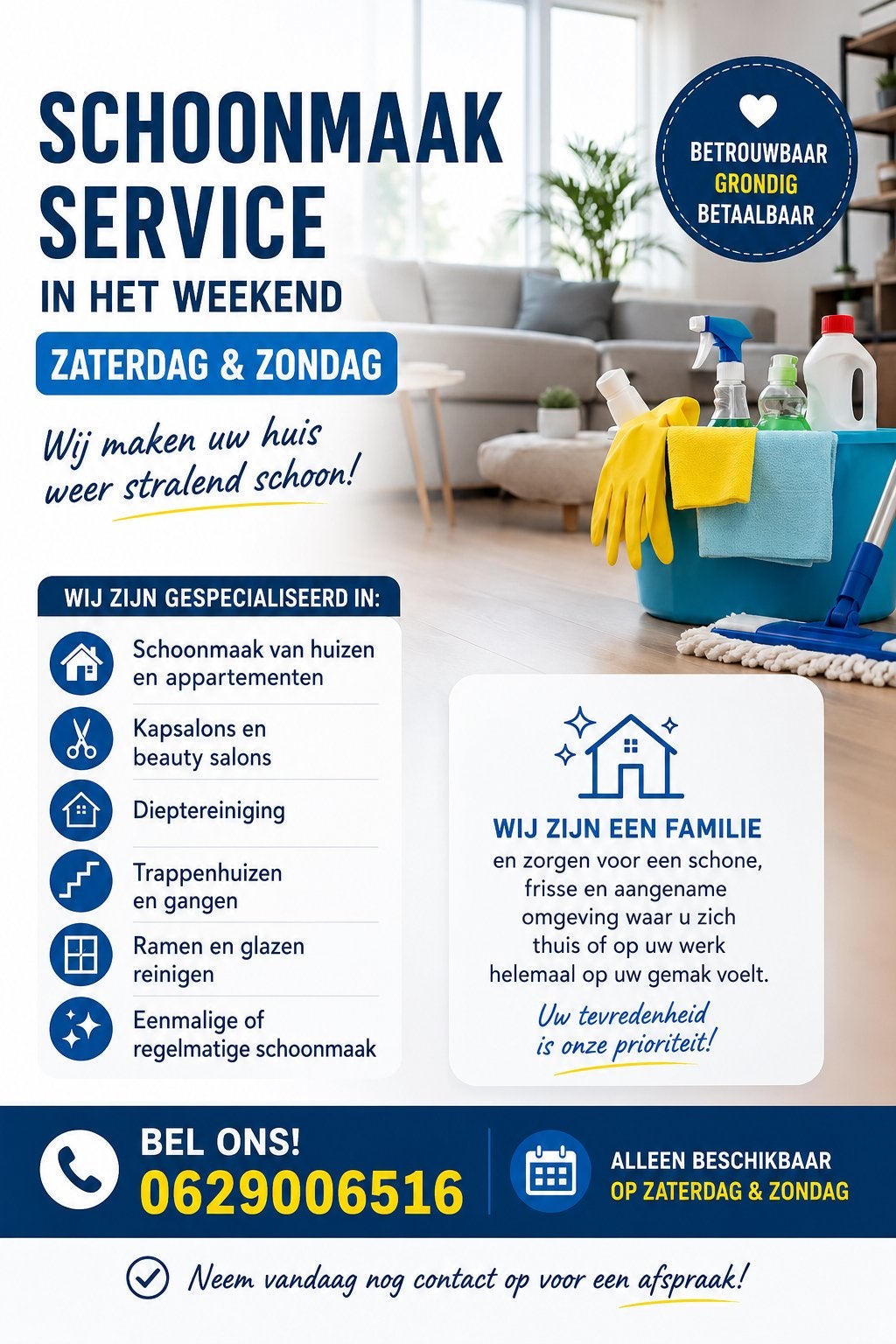 SCHOONMAAK IN HET WEEKEND – ZATERDAG EN ZONDAG, Schoonmaken woning