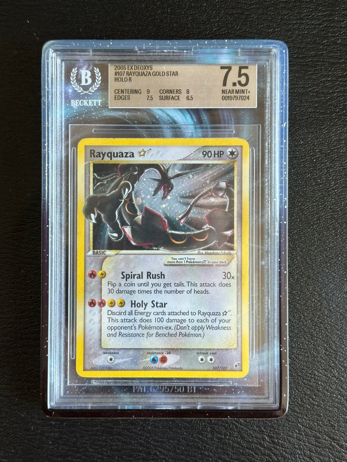 Gold star Rayquaza NEAR MINT + BGS 7.5, Hobby en Vrije tijd, Verzamelkaartspellen | Pokémon, Ophalen, Zo goed als nieuw