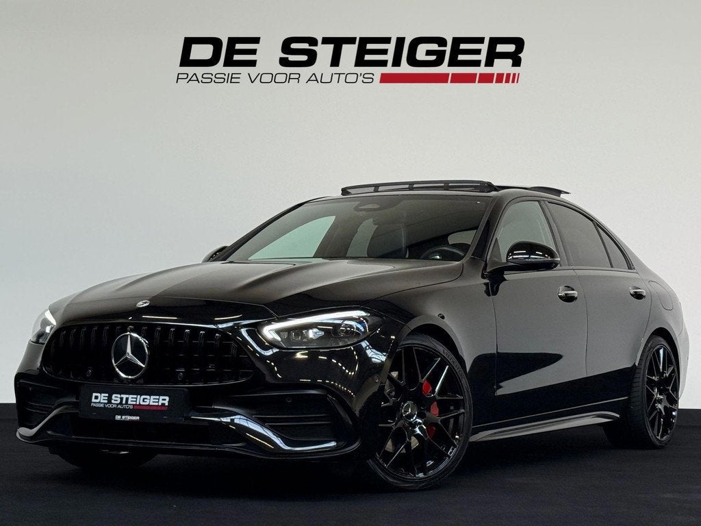 Mercedes-Benz C-klasse 300 e AMG C63 Pano Digital Sfeer 360, Gebruikt, Zwart, 4 cilinders, Met garantie (alle)