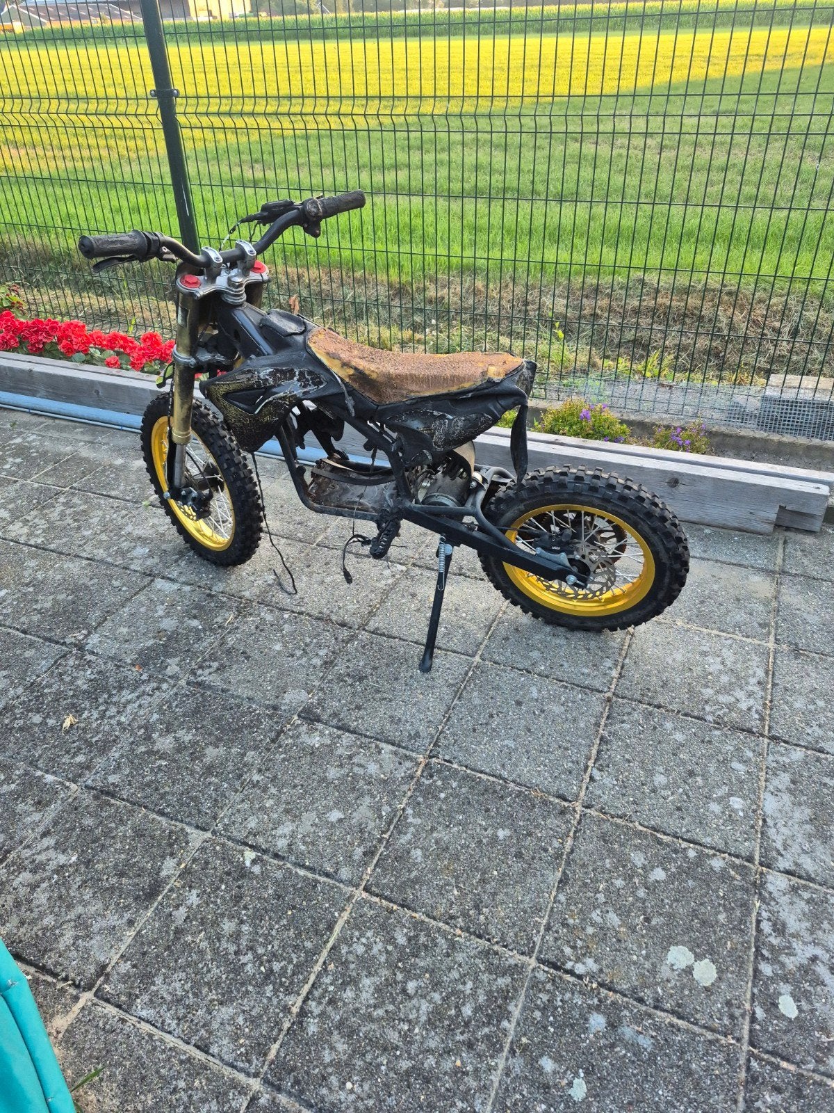 Tiger Crossbike Pitbike - Opknapper/Onderdelen, Fietsen en Brommers, Minibikes, Midibikes en Pitbikes, Gebruikt, Pitbike, Schijfrem