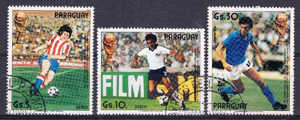 4295 - Paraguay michelnr 3842/3844 gestempeld , WK Voetbal, Verzenden, Gestempeld, Noord-Amerika