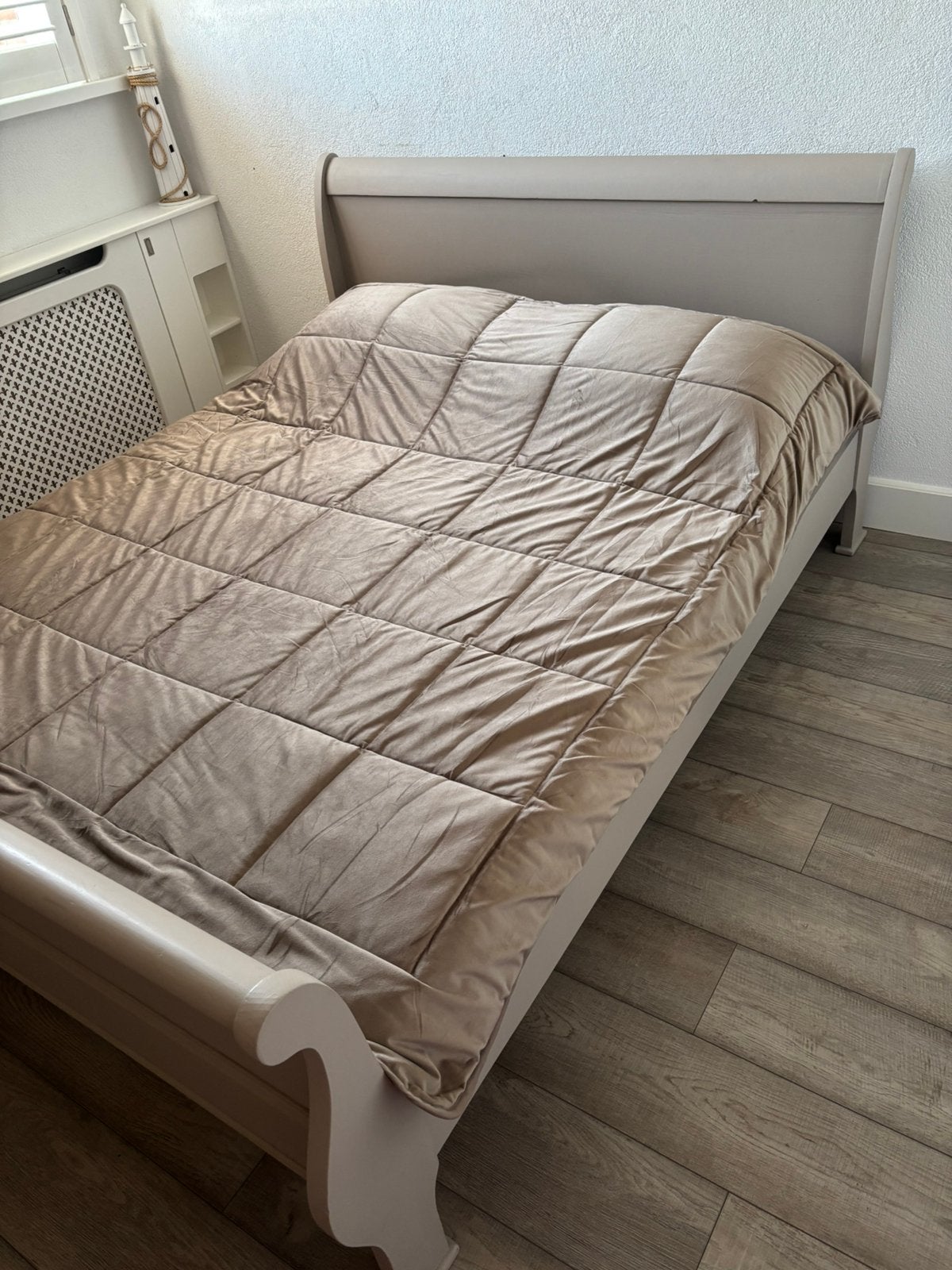 Landelijk - Brocante Bed 160 x 200 incl nachtkastje, Ophalen, Gebruikt, Overige kleuren, Tweepersoons