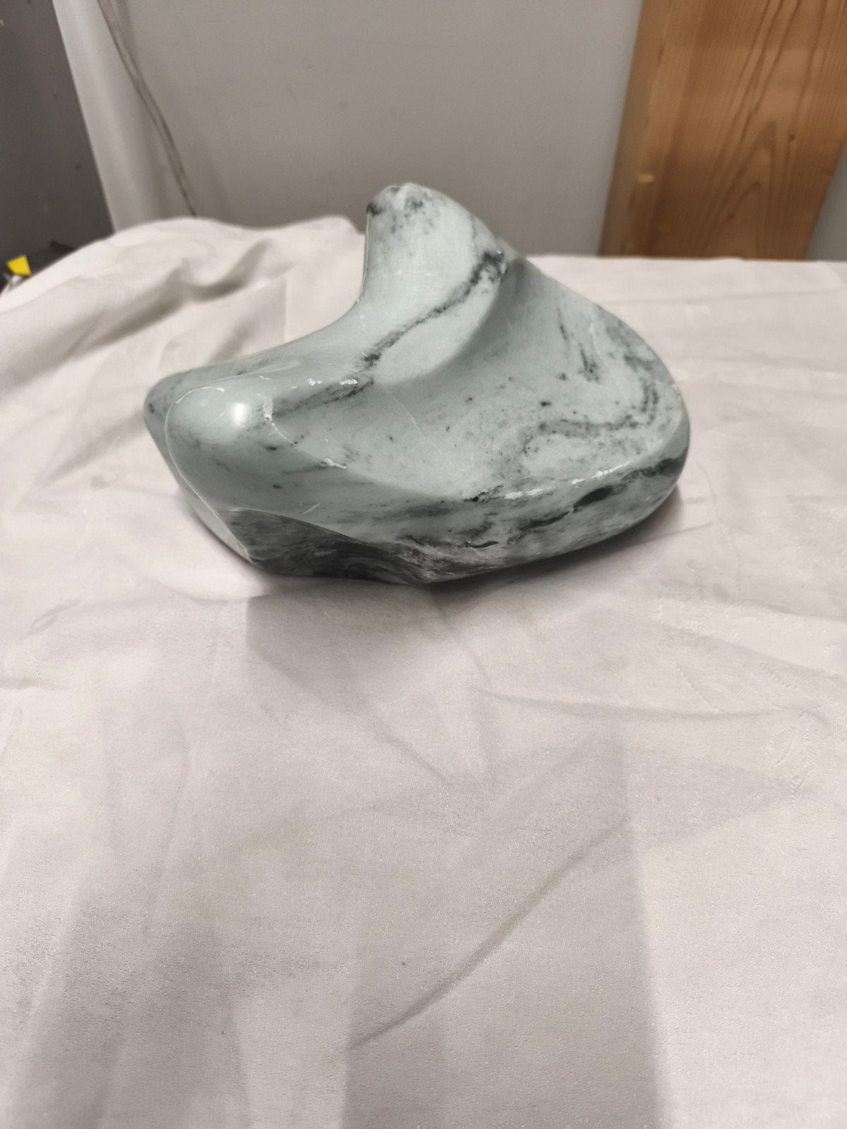 Abstracte sculptuur van steen - Grijs/Zwart gemarmerd, Ophalen, Minder dan 20 cm, Steen of Keramiek, Beeld