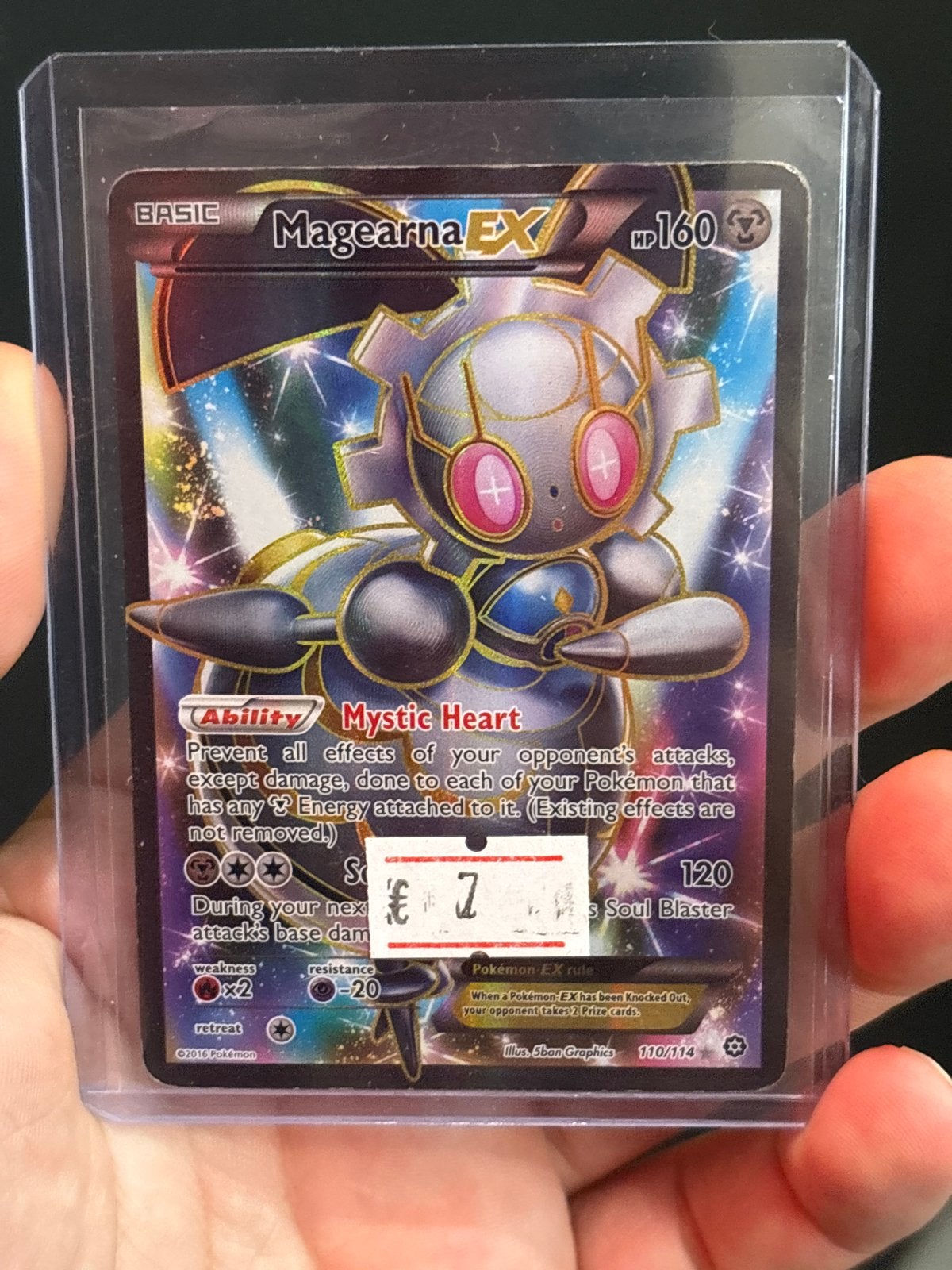 Magearna EX Pokémon kaart - 110, Ophalen of Verzenden, Zo goed als nieuw, Losse kaart, Foil