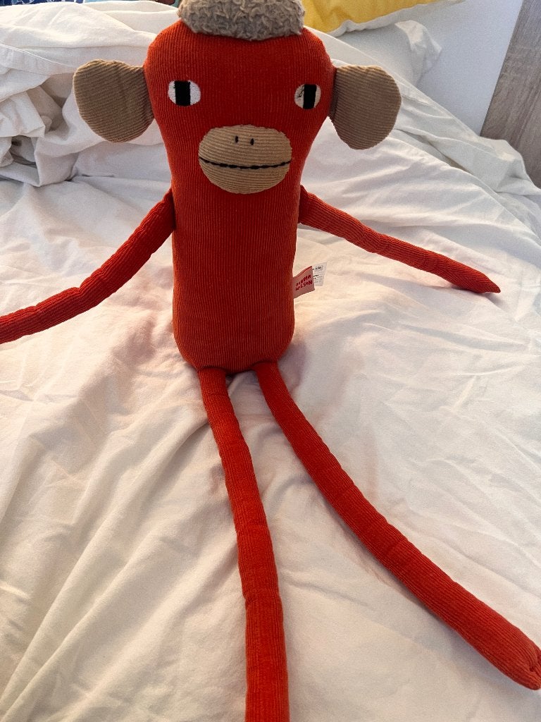 Donna Wilson knuffel aap – rood/oranje – design knuffel, Ophalen of Verzenden, Overige typen
