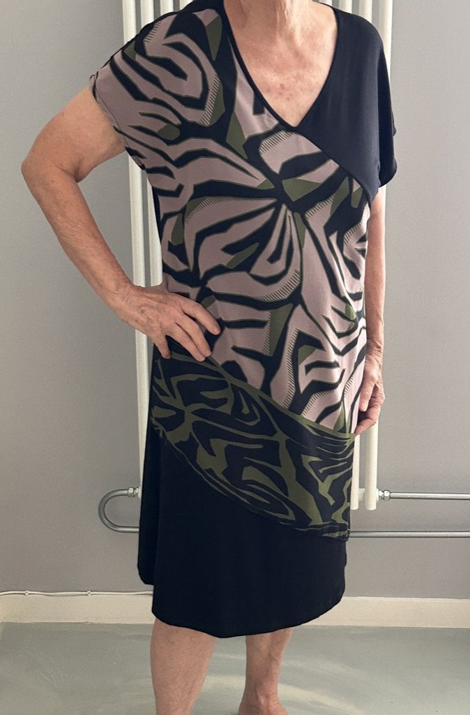 Luchtig zwart/groen zomerjurkje van Ulla Popken, Kleding | Dames, Zwart, Maat 42/44 (L), Nieuw, Ulla Popken