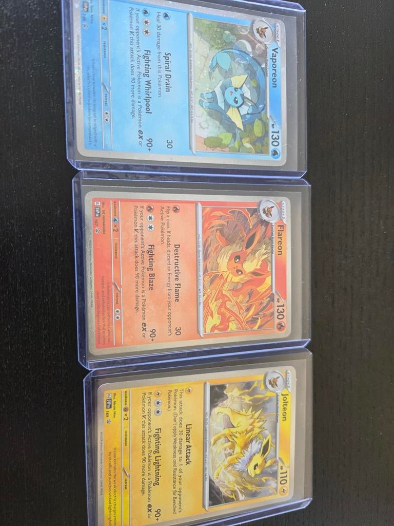 Vaporeon flareon jolteon 168 167 169 promo, Hobby en Vrije tijd, Verzamelkaartspellen | Pokémon, Ophalen of Verzenden, Zo goed als nieuw