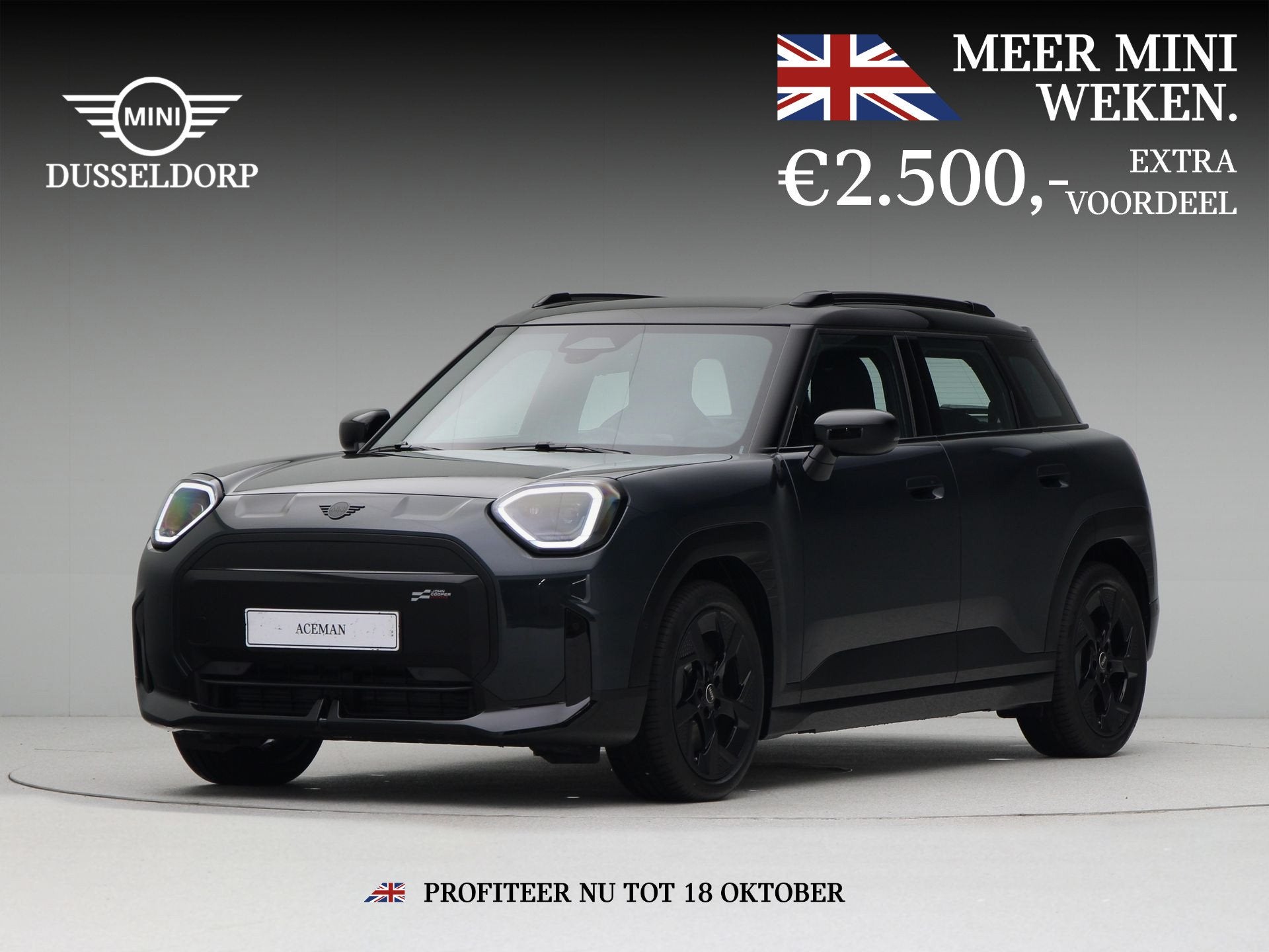 MINI Aceman E John Cooper Works Pakket S Plus PRIVATE LEASE, Auto's, Zwart, Aceman, Nieuw, 184 pk