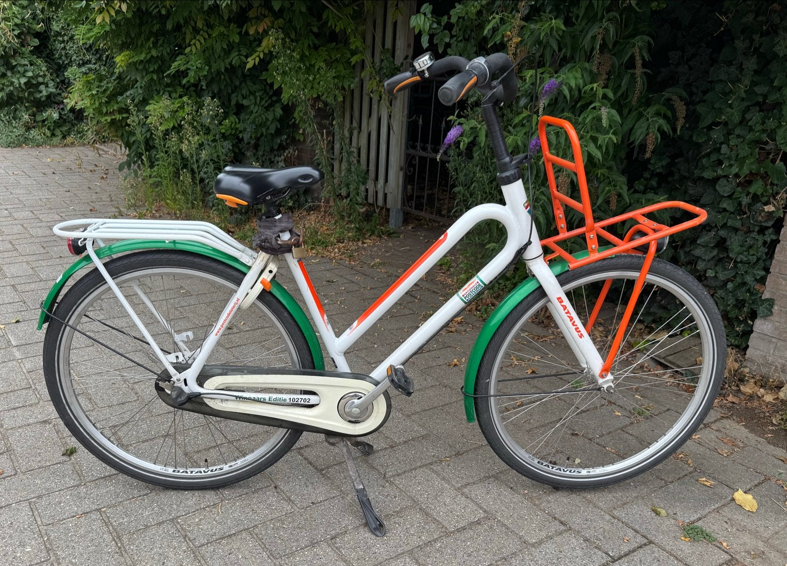 Postcodeloterij Batavus fiets met voordrager, Ophalen, Velgrem, Versnellingen, Batavus