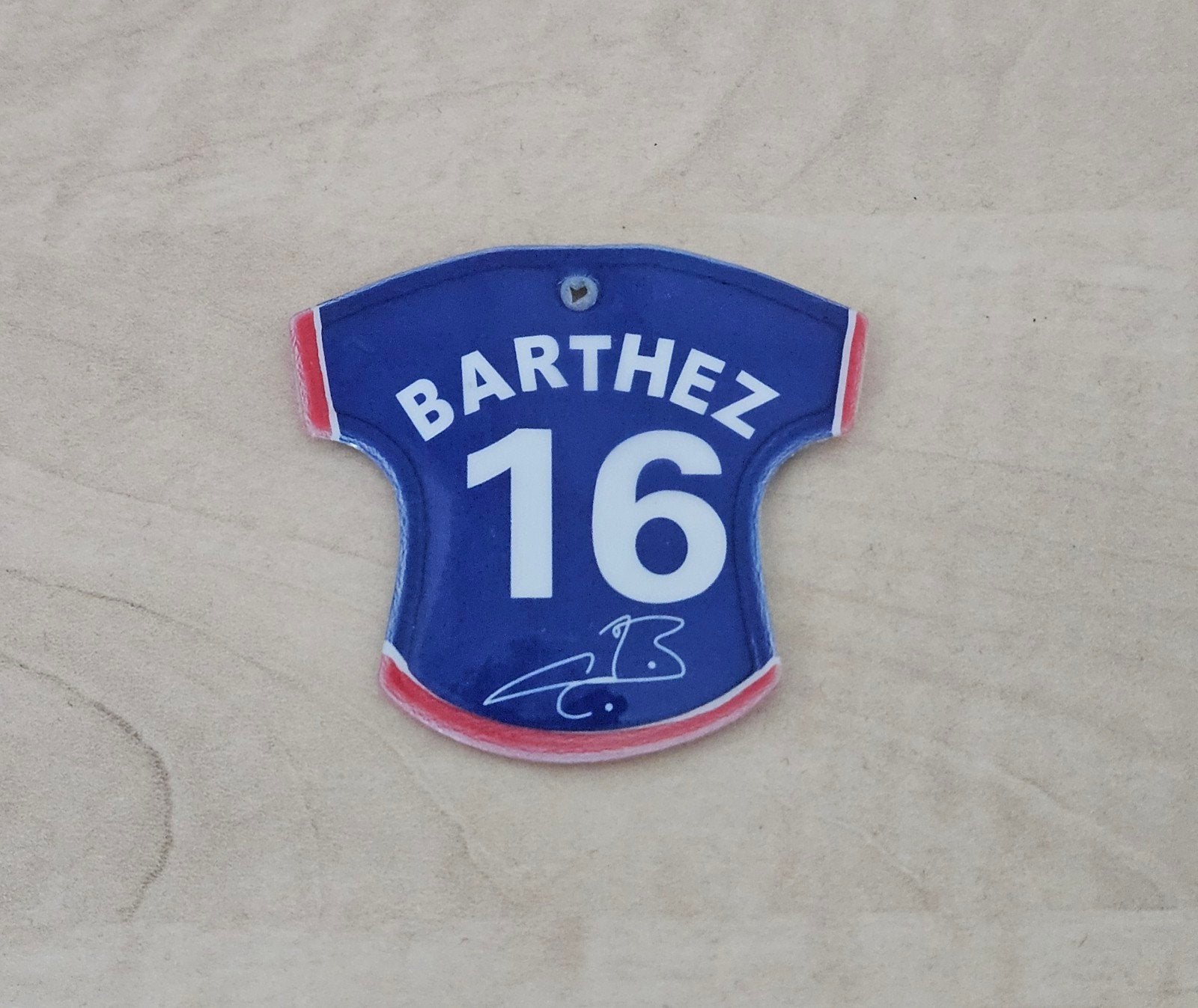 vintage mini shirt van Fabien Barthez (Frankrijk), Verzamelen, Ophalen of Verzenden, Gebruikt, Buitenlandse clubs, Poster, Plaatje of Sticker