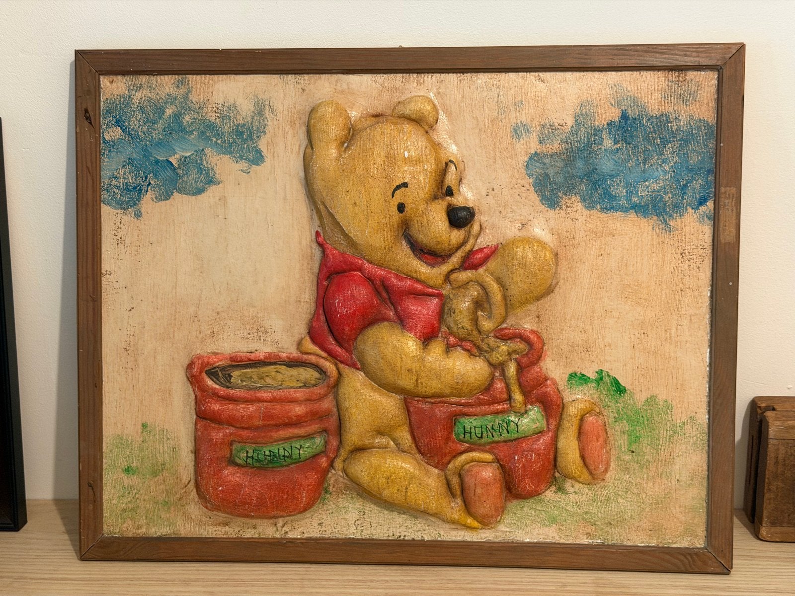 Vintage 3D reliëf wandpaneel Winnie de Poeh Disney, Ophalen of Verzenden, Gebruikt