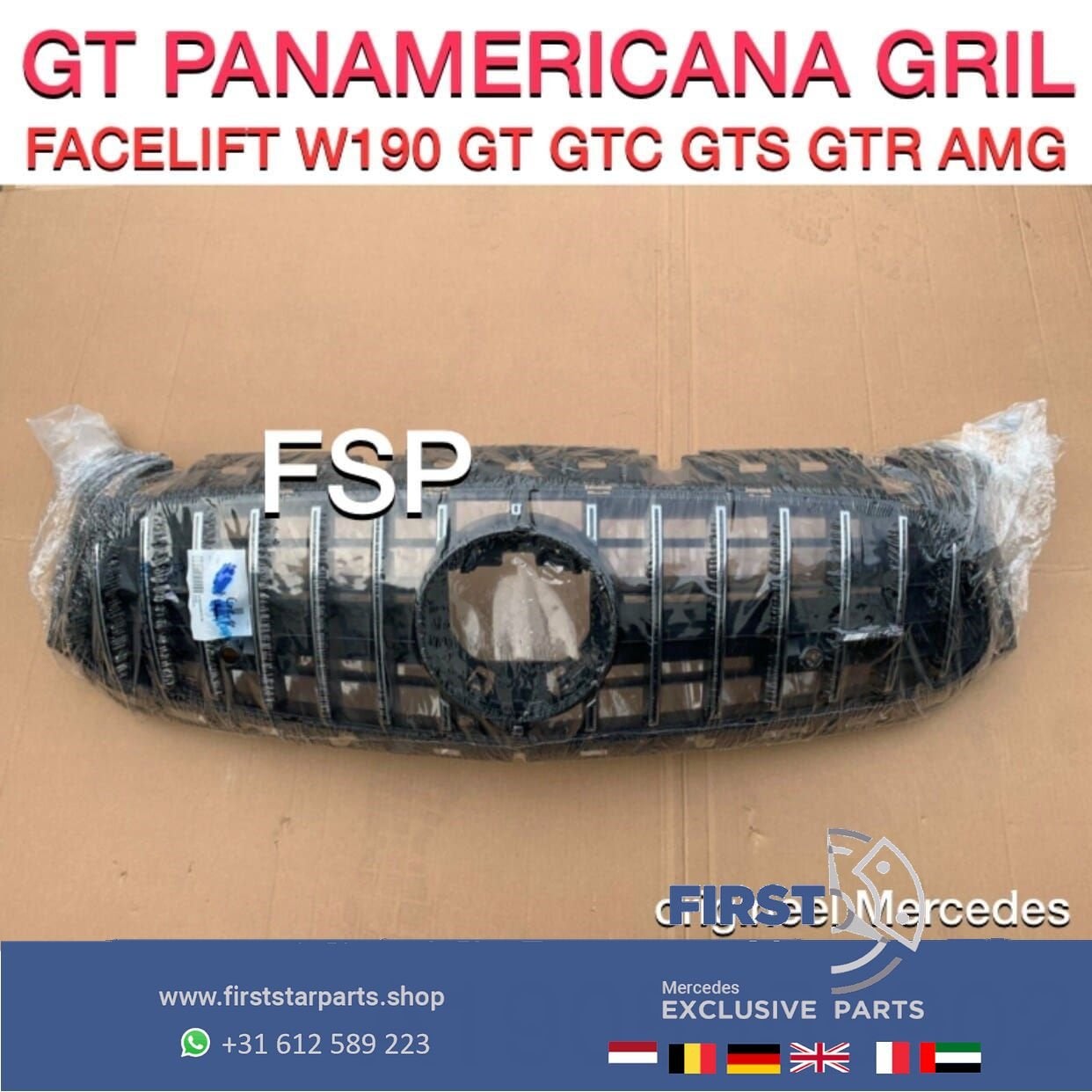A1908855902 W190 PANAMERICANA GRIL GT GTC GTS GTR FACELIFT O, Gebruikt, -, Ophalen of Verzenden, -
