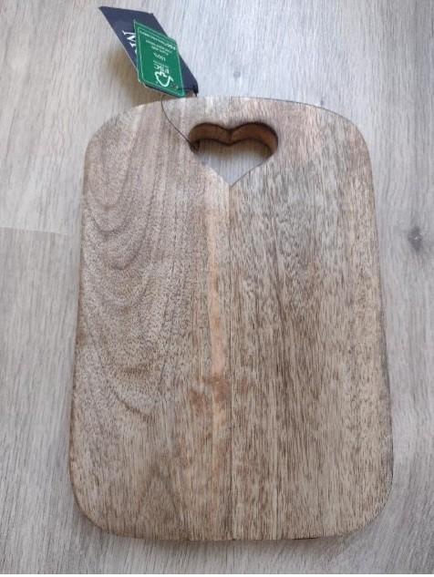 Snijplank hart mangohout 25 cm Mars & More, Huis en Inrichting, Woonaccessoires | Wanddecoraties, Ophalen, Hout, Nieuw, 25 cm