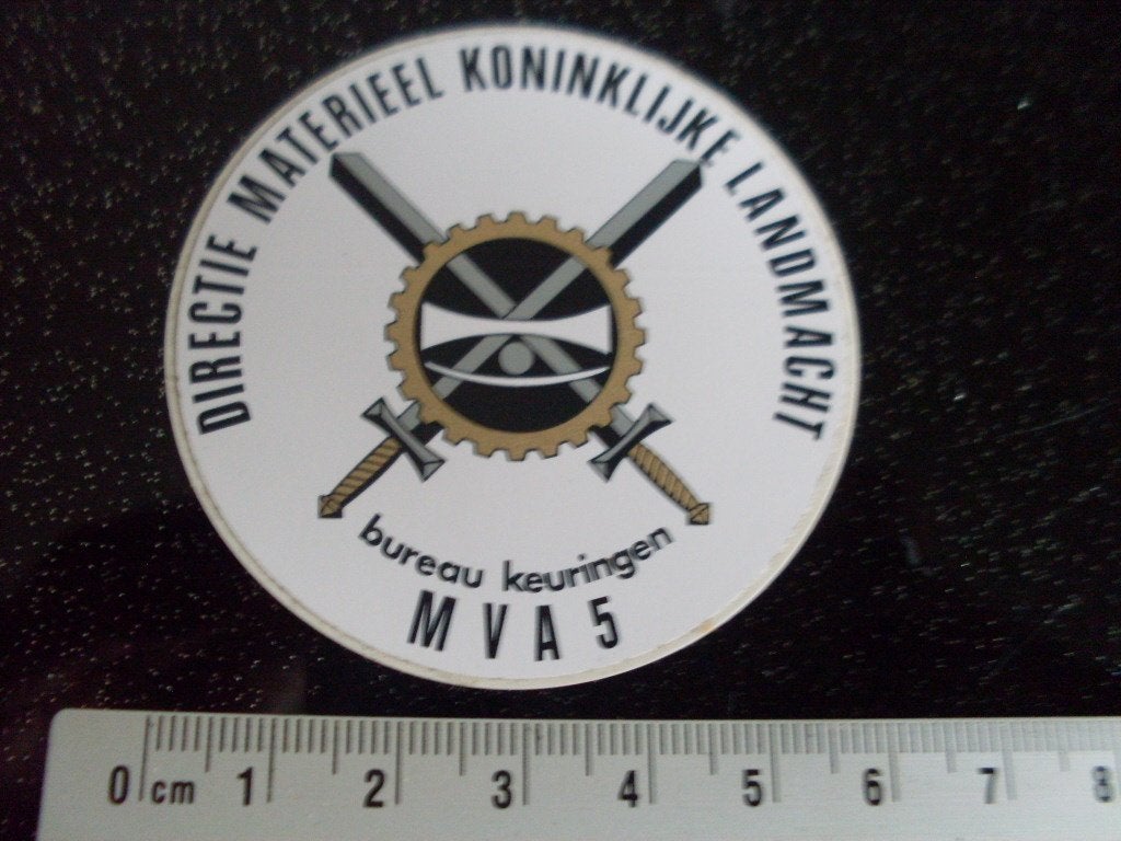 sticker directie materieel KL bureau keuringen MVA 5 logo, Verzenden, Zo goed als nieuw, Bedrijf of Vereniging