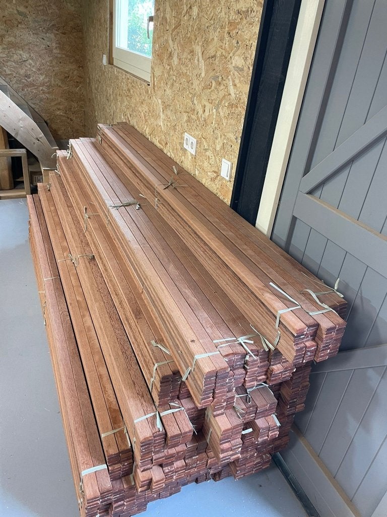 Hardhout latten planken(240cm of 120cm bij 38/12mm) Bankirai, Tuin en Terras, Planken, Nieuw, Ophalen of Verzenden, Hardhout