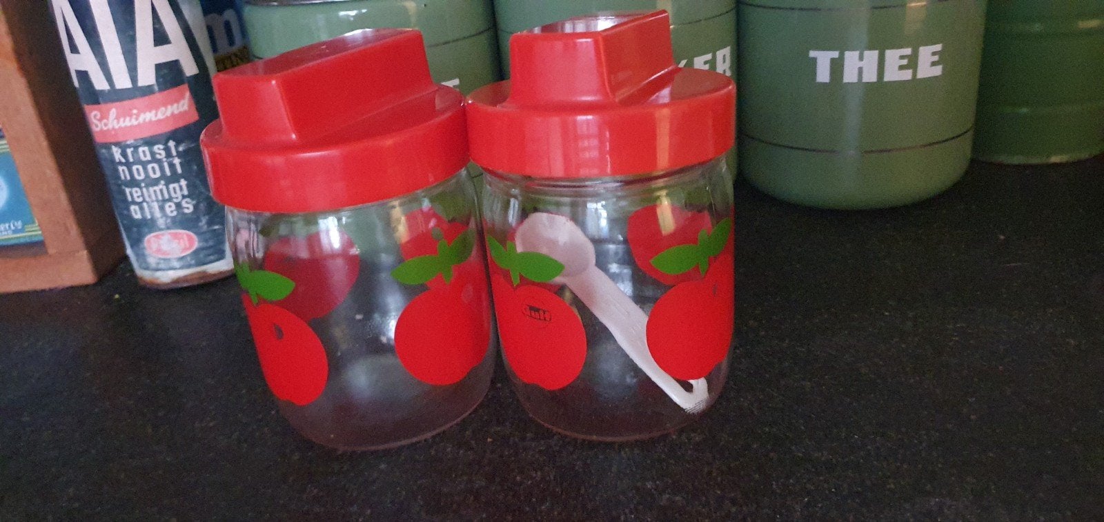 Vintage retro appel potten appeltjespotten gulf 0,45 liter, Ophalen of Verzenden, Huis en Inrichting