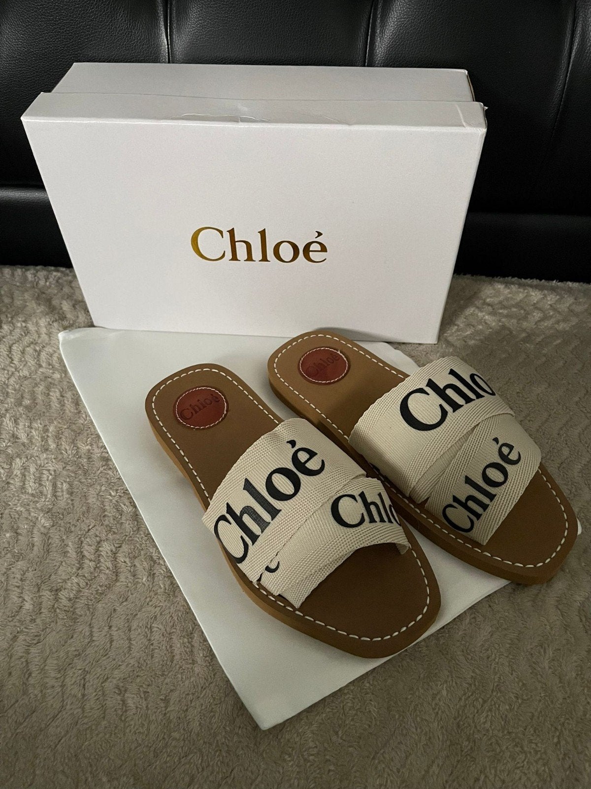 NIEUW! Chloé Slippers Woody Beige (hermes,gucci,dior, Kleding | Dames, Slippers, Beige, Chloé, Nieuw
