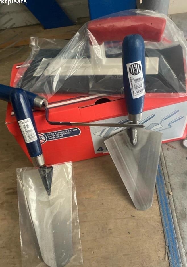 Nieuw 4-delig Metselgereedschap Set - Troffels en Spaan, Hwhandel, Nieuw, Ophalen of Verzenden, Hehnabdb