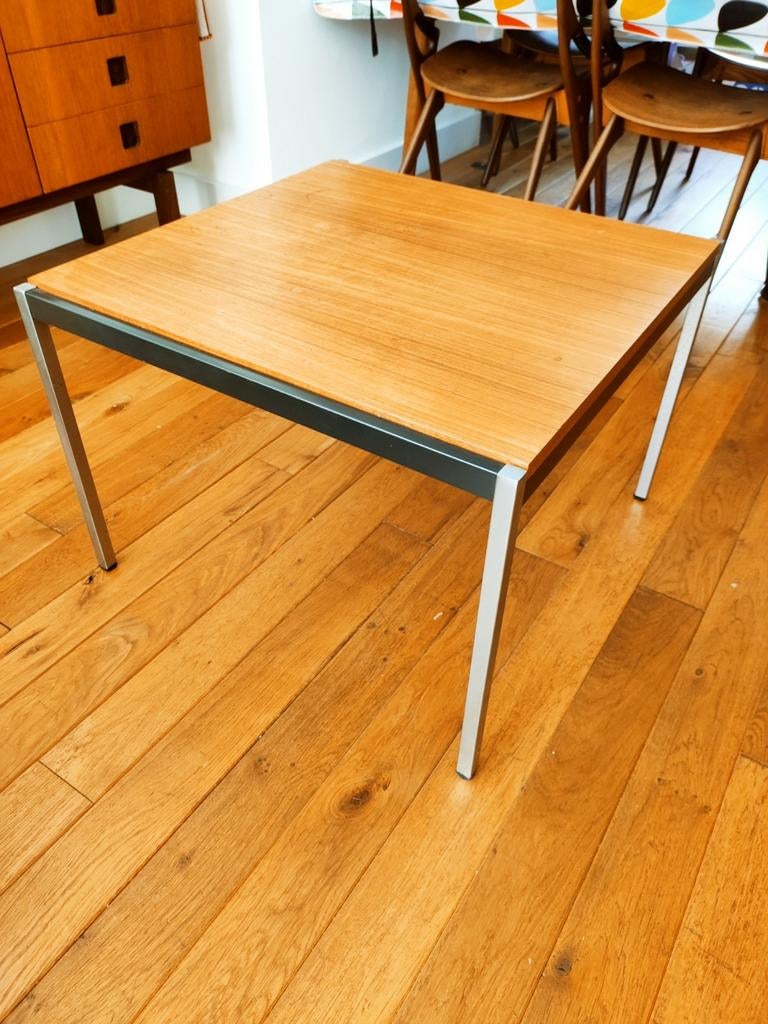 Minimalistic Gispen Teak Coffee Table 3611 by Coen de Vries, Gebruikt, Vierkant, 55 tot 75 cm, Modern