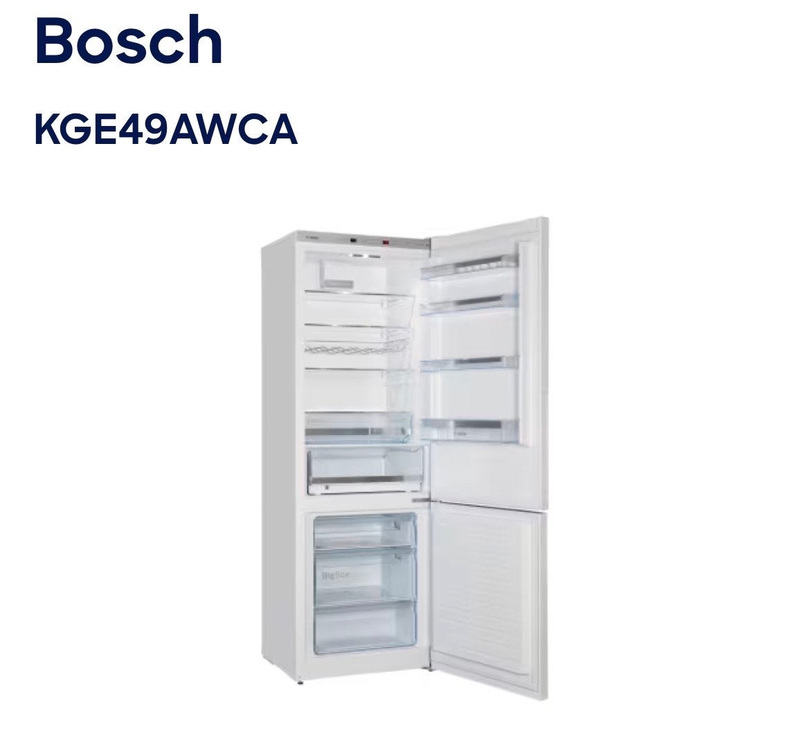 Bosch Koel-vriescombinatie - Gloednieuw in doos, Ophalen, 200 liter of meer, 60 cm of meer, Met aparte vriezer