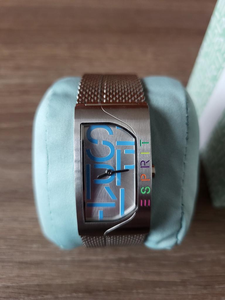 Esprit horloge dames, stalen band, multicolor kast, Staal, Staal, Ophalen of Verzenden, Zo goed als nieuw