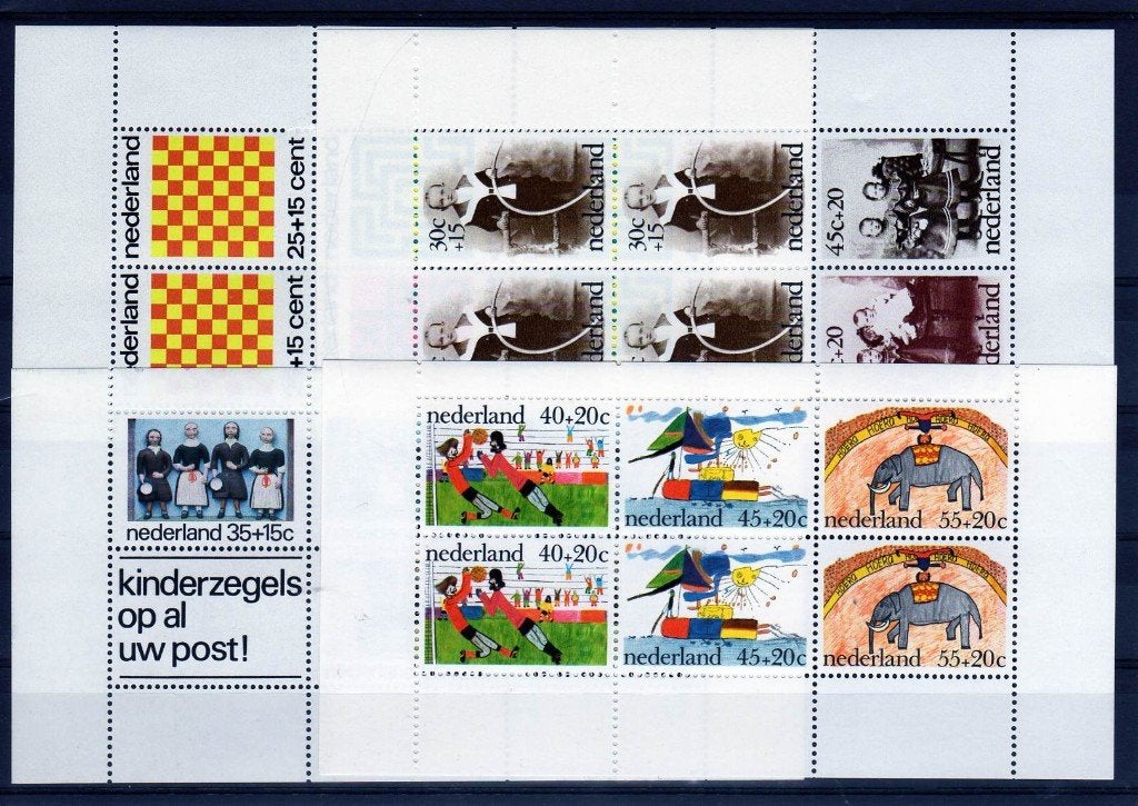 Kinderblokken 1973 tem 1976 postfris, Postzegels en Munten, Postzegels | Nederland, Ophalen of Verzenden, Na 1940, Postfris