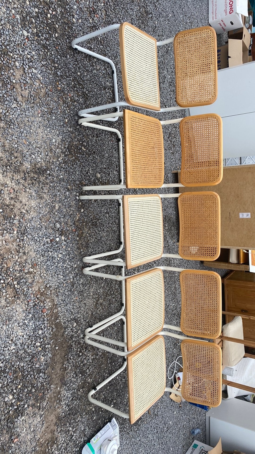 5 vintage cesca stoelen, Huis en Inrichting, Stoelen, Ophalen, Gebruikt, Wit, Vijf, Zes of meer stoelen
