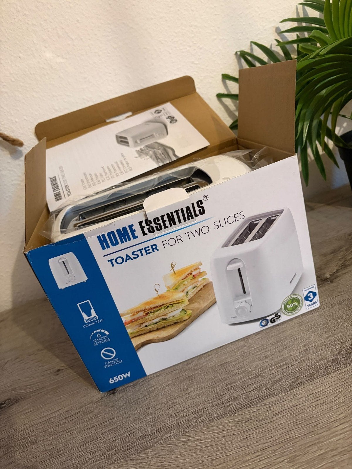 Nieuwe Home Essentials broodrooster wit - Ongebruikt, Witgoed en Apparatuur, Ophalen of Verzenden
