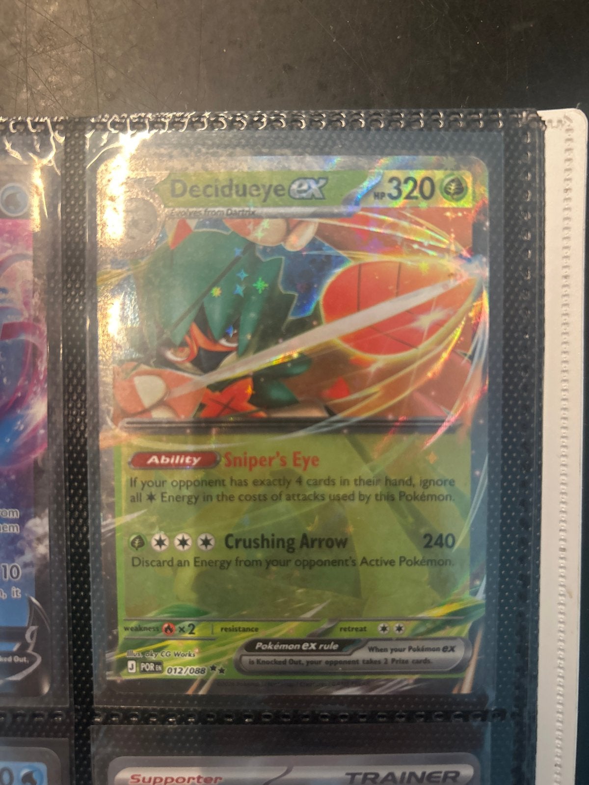 Pokémon Kaart: Decidueye EX (Foil), Ophalen of Verzenden, Zo goed als nieuw, Losse kaart, Foil