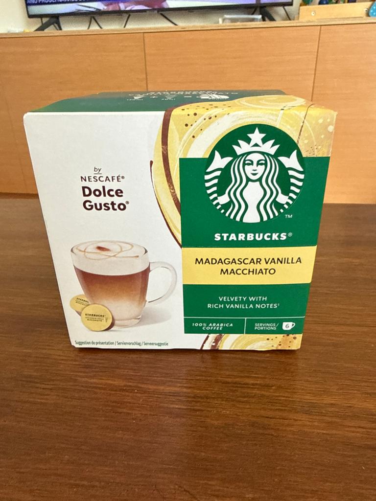 Starbucks Madagascar Vanilla Macchiato voor Dolce Gusto, Ophalen, Nieuw, Koffiemachine, Koffiepads en cups