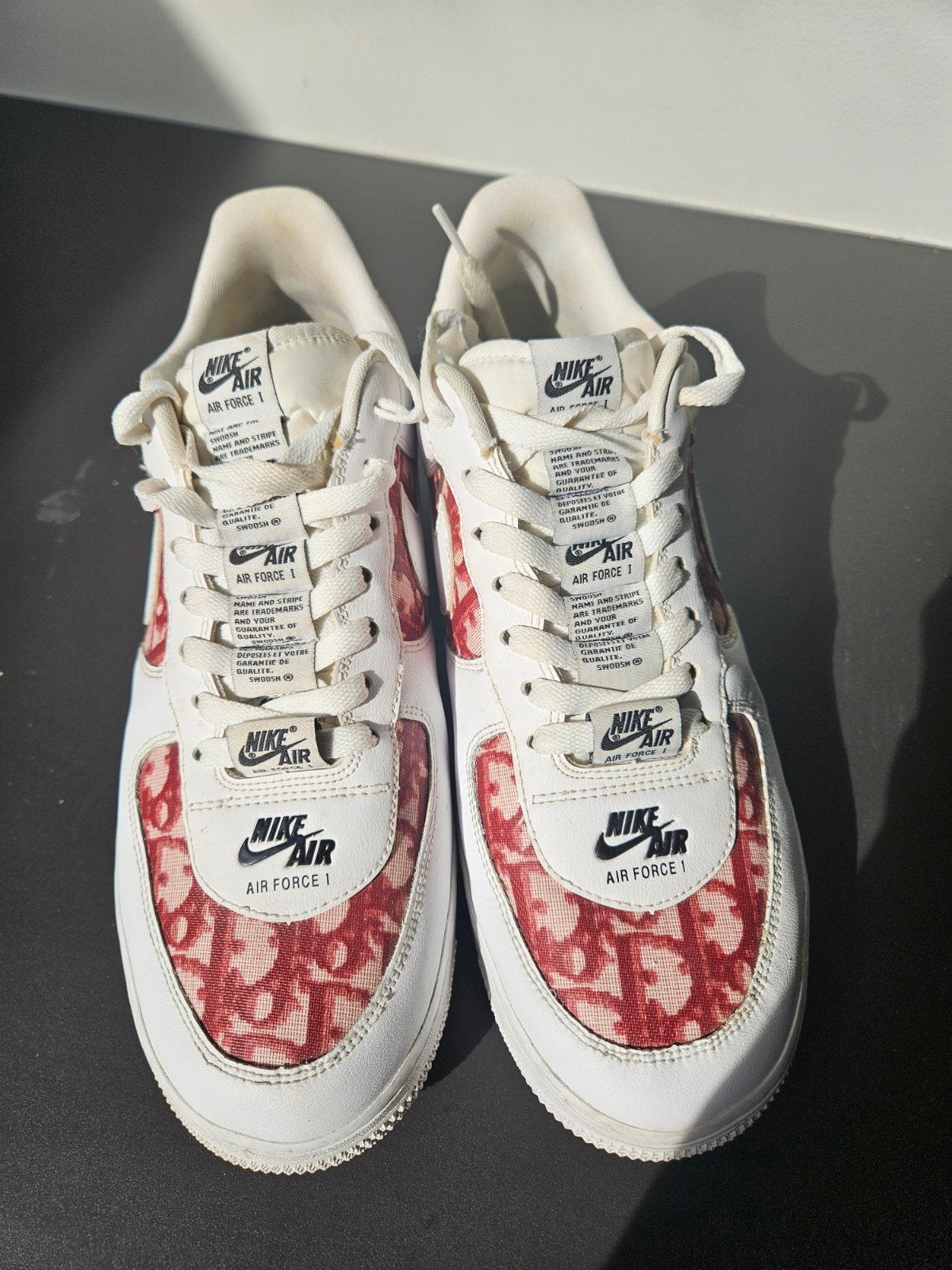Nike Air Force 1 Dior custom sneakers, Ophalen of Verzenden, Zo goed als nieuw, Wit